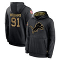D.Lions #91 Tyleik Williams Player Black Salute to Service Hoodies Limited Game Ldoa Stitched Jerseys