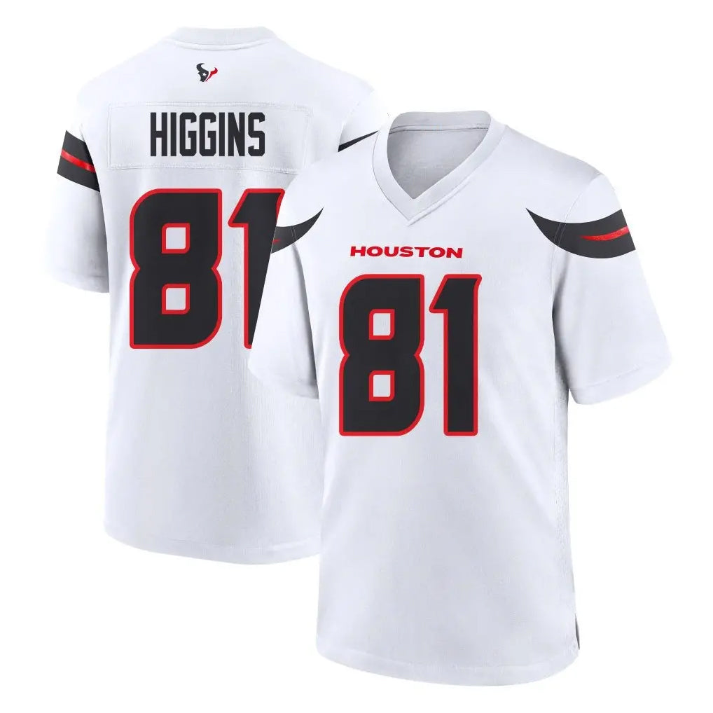 H.Texans #81 Jayden Higgins Player White Home Game Ldoa Stitched Jerseys