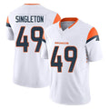 D.Broncos #49 Alex Singleton Player White Limited Vapor F.U.S.E. Home Game Ldoa Stitched Jerseys