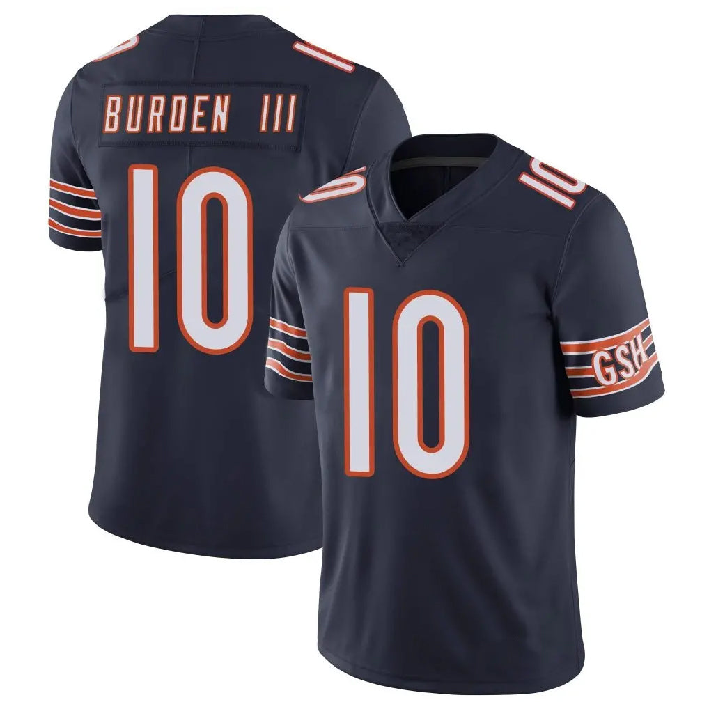 C.Bears #10 Luther Burden III Player Navy Vapor Untouchable Limited Home Game Ldoa Stitched Jerseys
