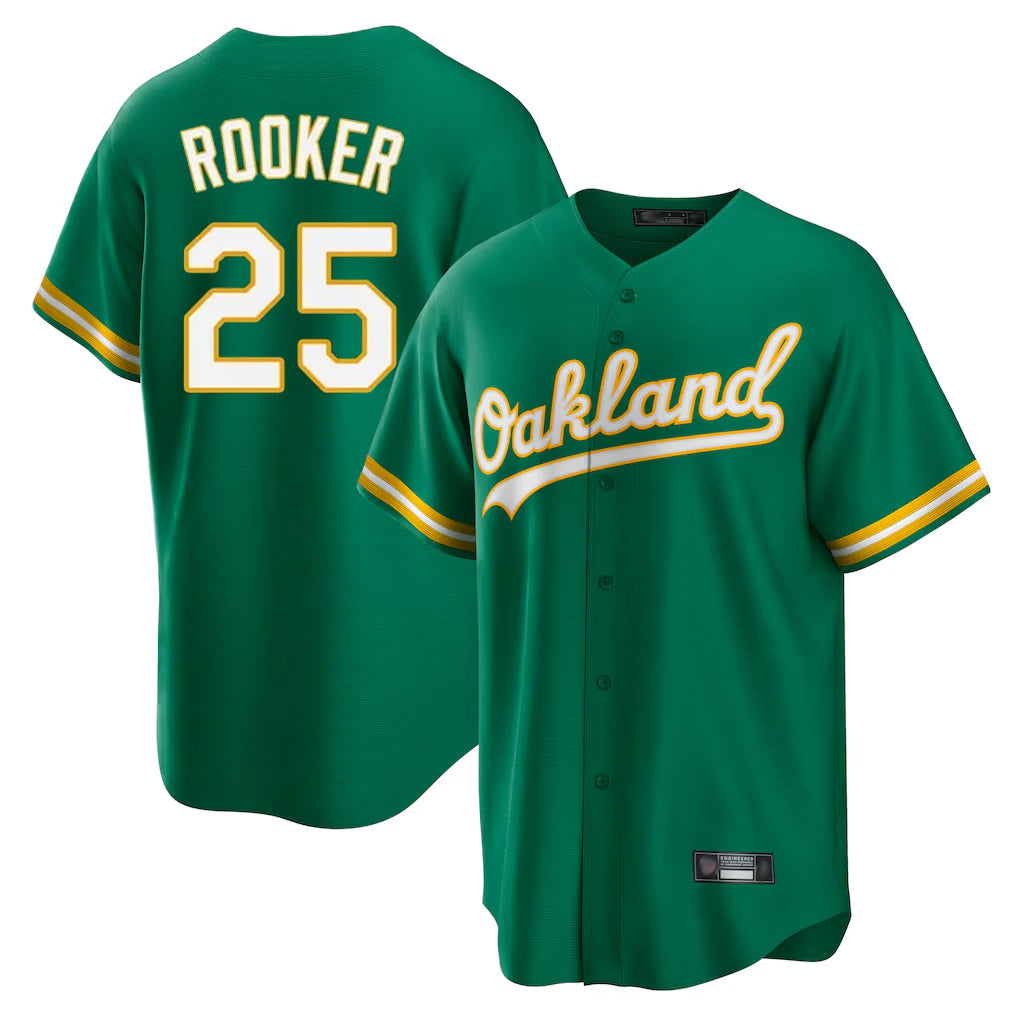 Athletics #25 Brent Rooker Player Kelly Green Home Game Ldoa Stitched Jerseys