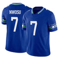 S.Seahawks #7 Uchenna Nwosu Player Royal Limited Throwback Vapor F.U.S.E. Home Game Ldoa Stitched Jerseys