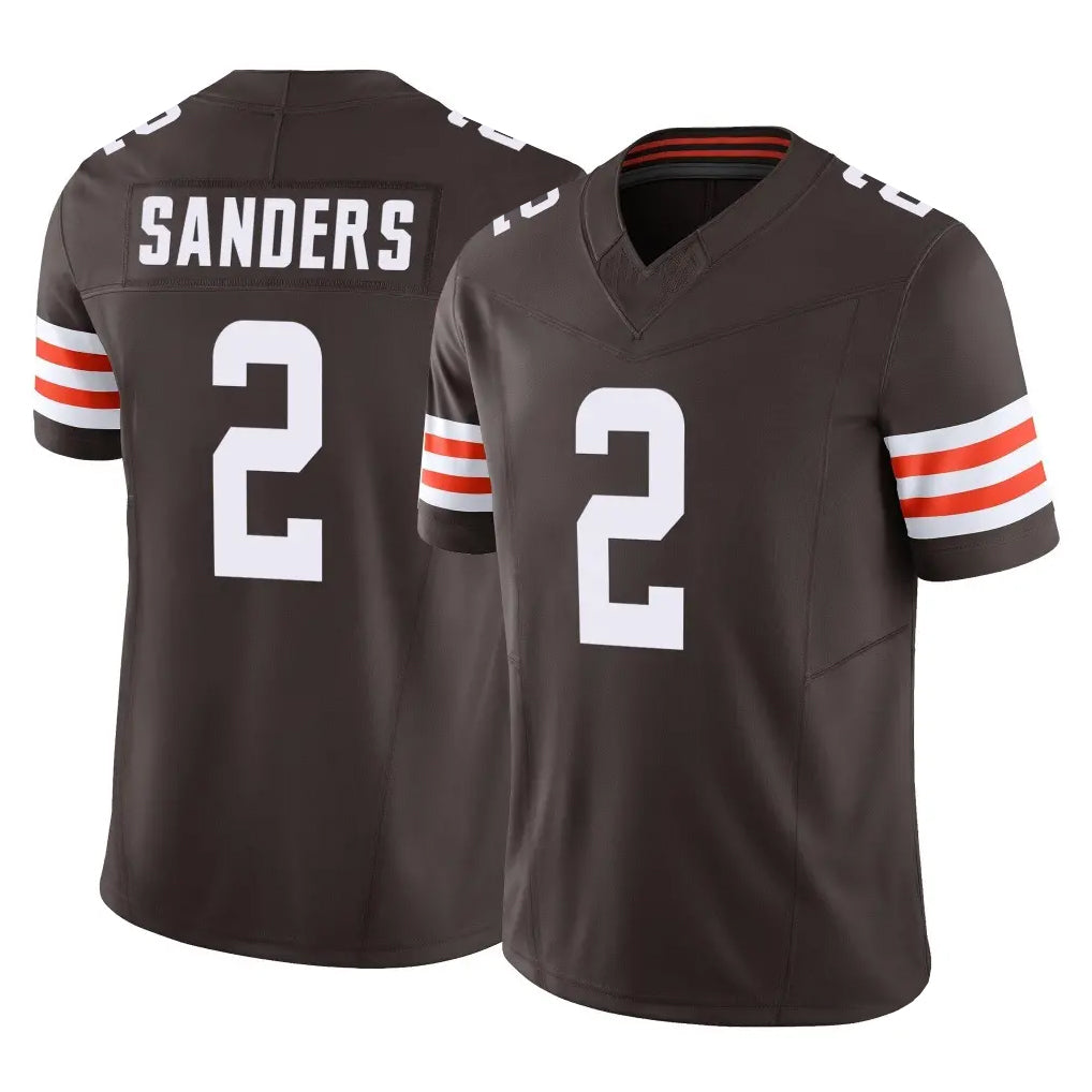 C.Browns #2 Shedeur Sanders Player Brown Vapor F.U.S.E. Limited Home Game Ldoa Stitched Jerseys