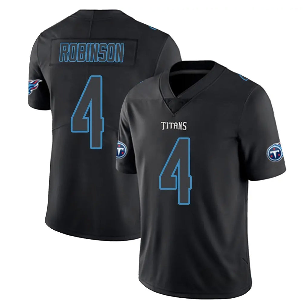 T.Titans #4 Wan'Dale Robinson Player Black Impact Limited Home Game Ldoa Stitched Jerseys