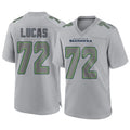 S.Seahawks #72 Abraham Lucas Player Gray Atmosphere Fashion Home Game Ldoa Stitched Jerseys