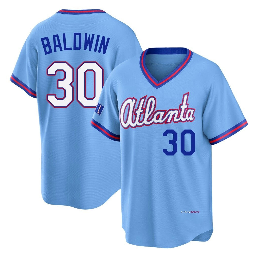 A.Braves #30 Drake Baldwin Player Powder Blue 2026 City Connect T-shirt Home Game Ldoa Stitched Jerseys