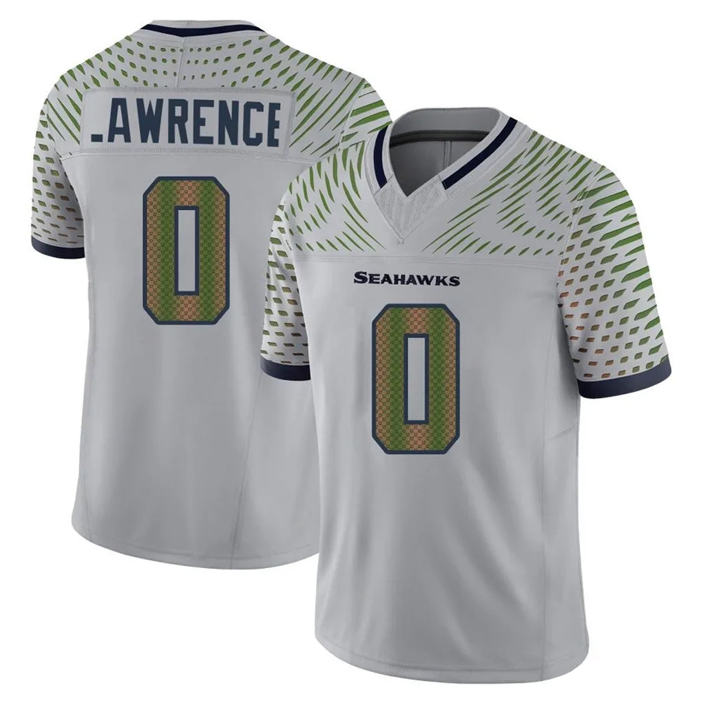 S.Seahawks #0 DeMarcus Lawrence Player Grey Limited 2025 Rivalries Collection Home Game Ldoa Stitched Jerseys
