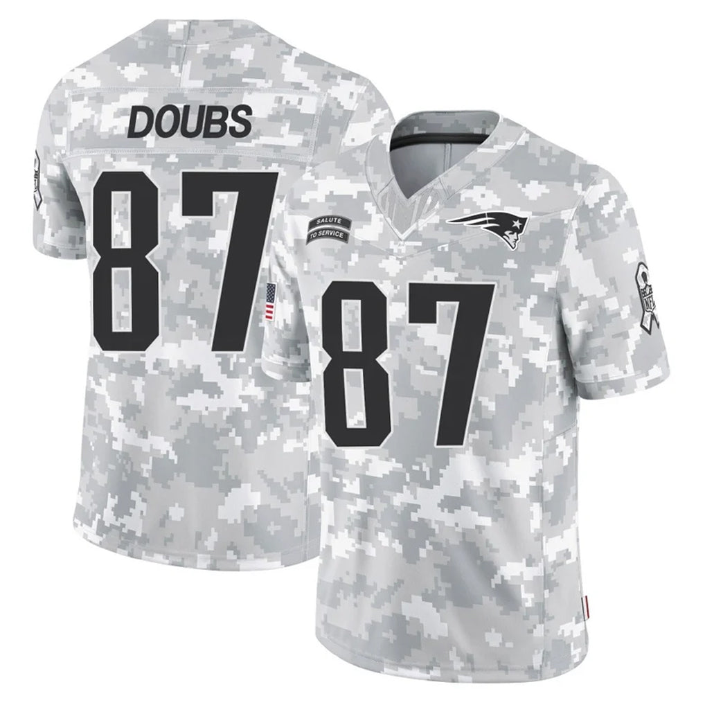 NE.Patriots #87 Romeo Doubs Player Arctic Camo Salute To Service Limited Game Ldoa Stitched Jerseys