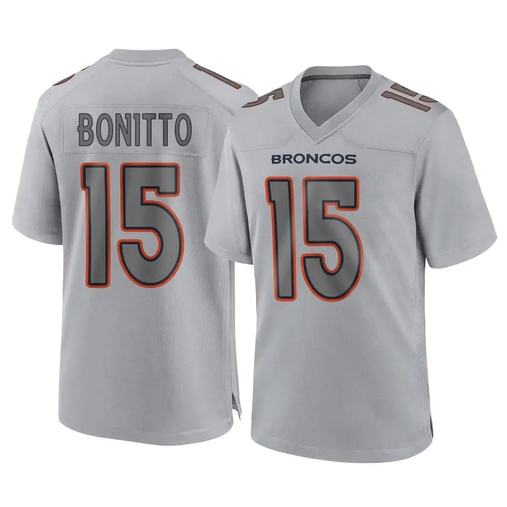 D.Broncos #15 Nik Bonitto Player Gray Atmosphere Fashion Limited Game Ldoa Stitched Jerseys