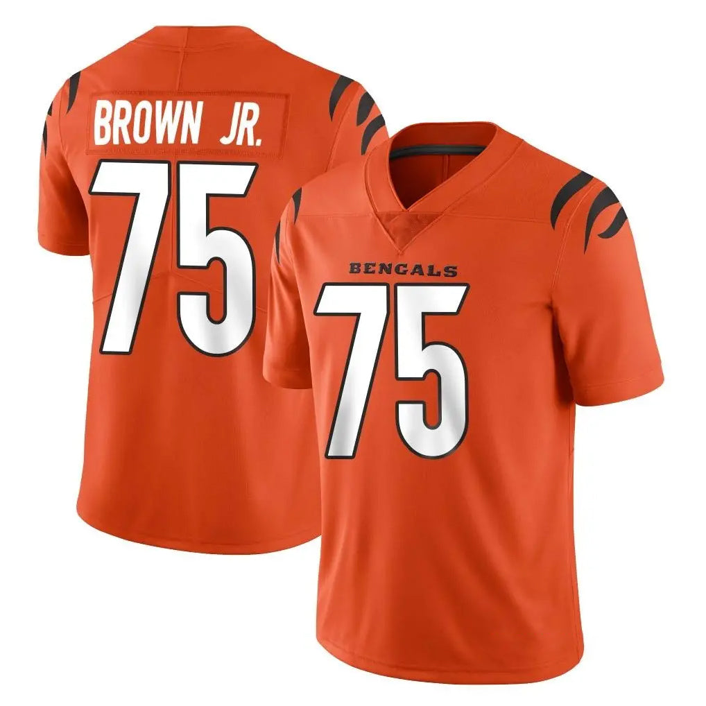 C.Bengals #75 Orlando Brown Jr. Player Orange Vapor Untouchable Limited Home Game Ldoa Stitched Jerseys