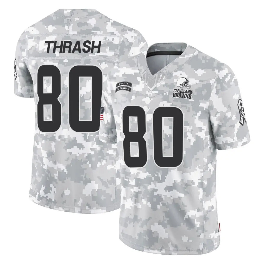 C.Browns #80 Jamari Thrash Player Arctic Camo Salute to Service Limited Home Game Ldoa Stitched Jerseys