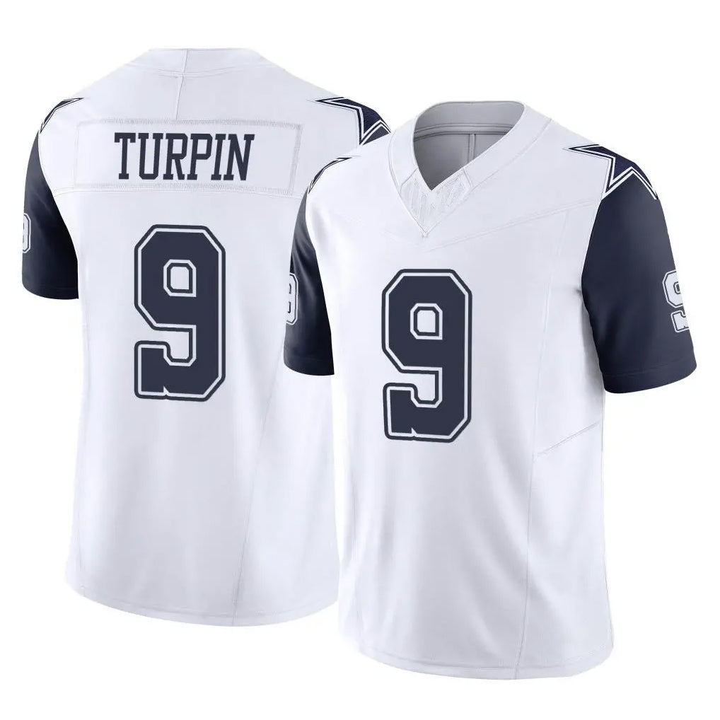 D.Cowboys #9 KaVontae Turpin Player White-Navy Limited Vapor F.U.S.E. Home Game Ldoa Stitched Jerseys