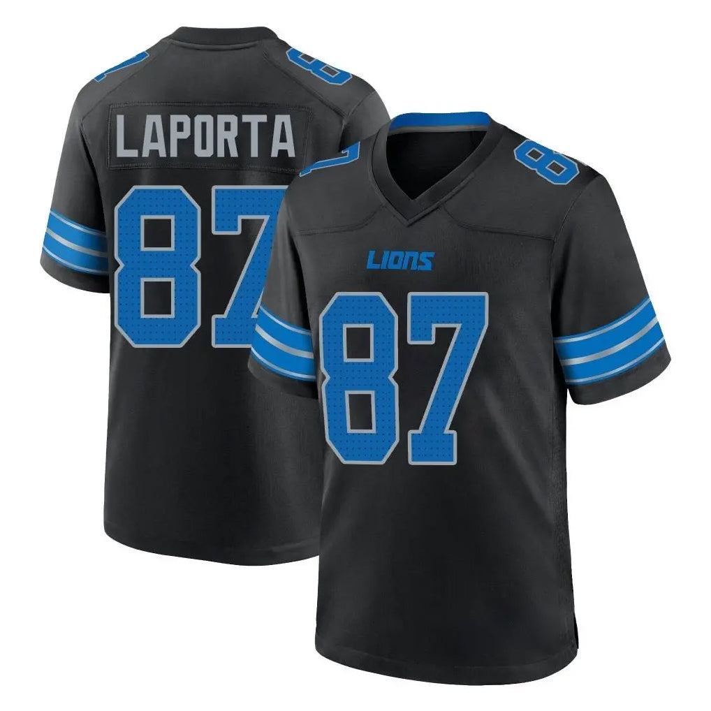 D.Lions #87 Sam LaPorta Player Black Alternate Home Game Ldoa Stitched Jerseys