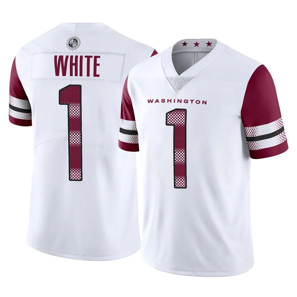 W.Commanders #1 Rachaad White Player White Limited Vapor Home Game Ldoa Stitched Jerseys