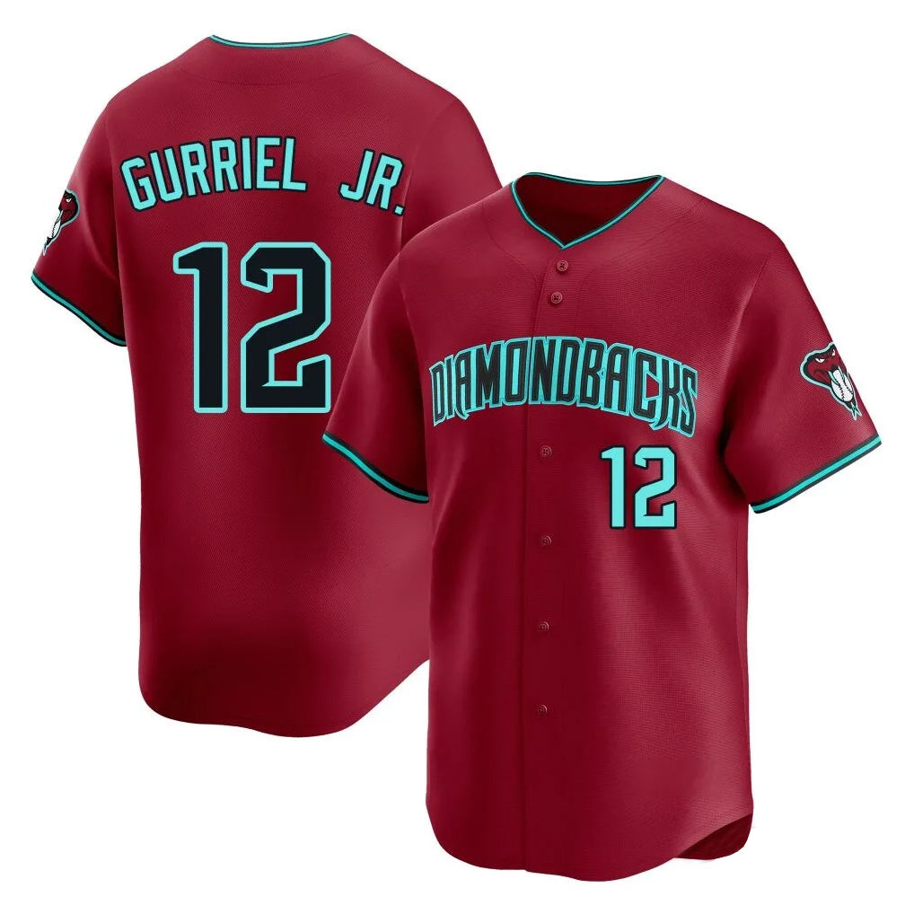A.Diamondbacks #12 Lourdes Gurriel Jr Player Red Limited Home Game Ldoa Stitched Jerseys