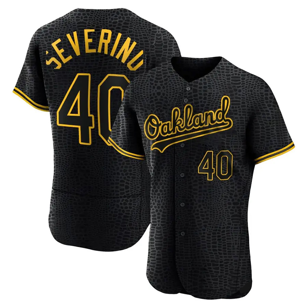 Athletics #40 Luis Severino Player Black Snake Skin City Limited Elite Home Game Ldoa Stitched Jerseys