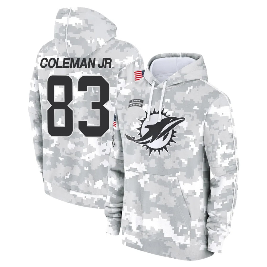 M.Dolphins #83 Kevin Coleman Jr. Player Arctic Camo Salute to Service Hoodies Limited Game Ldoa Stitched Jerseys