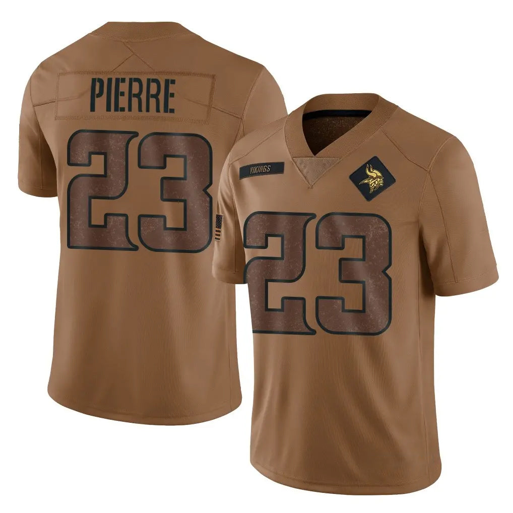 M.Vikings #23 James Pierre Player Brown Salute To Service Limited Ldoa Stitched Jerseys