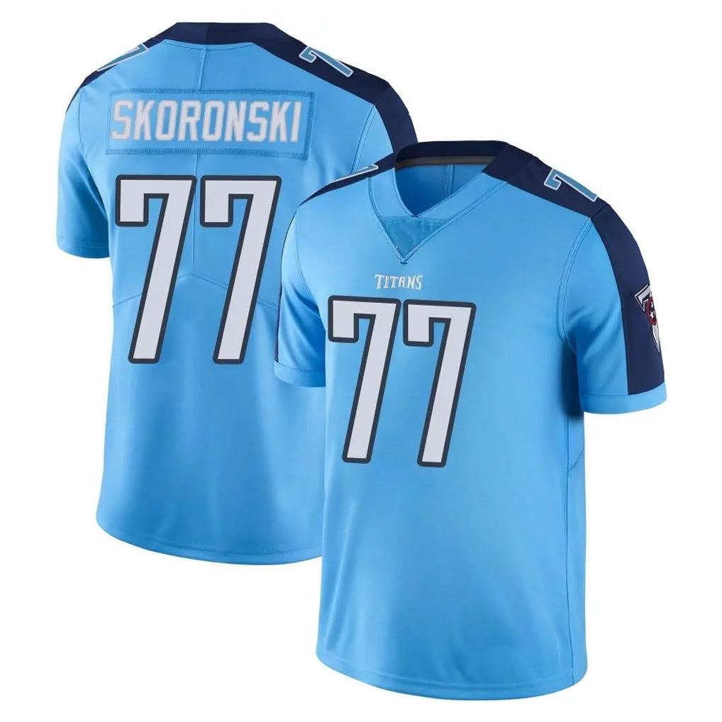 T.Titans #77 Peter Skoronski Player Light Blue Limited Color Rush Home Game Ldoa Stitched Jerseys