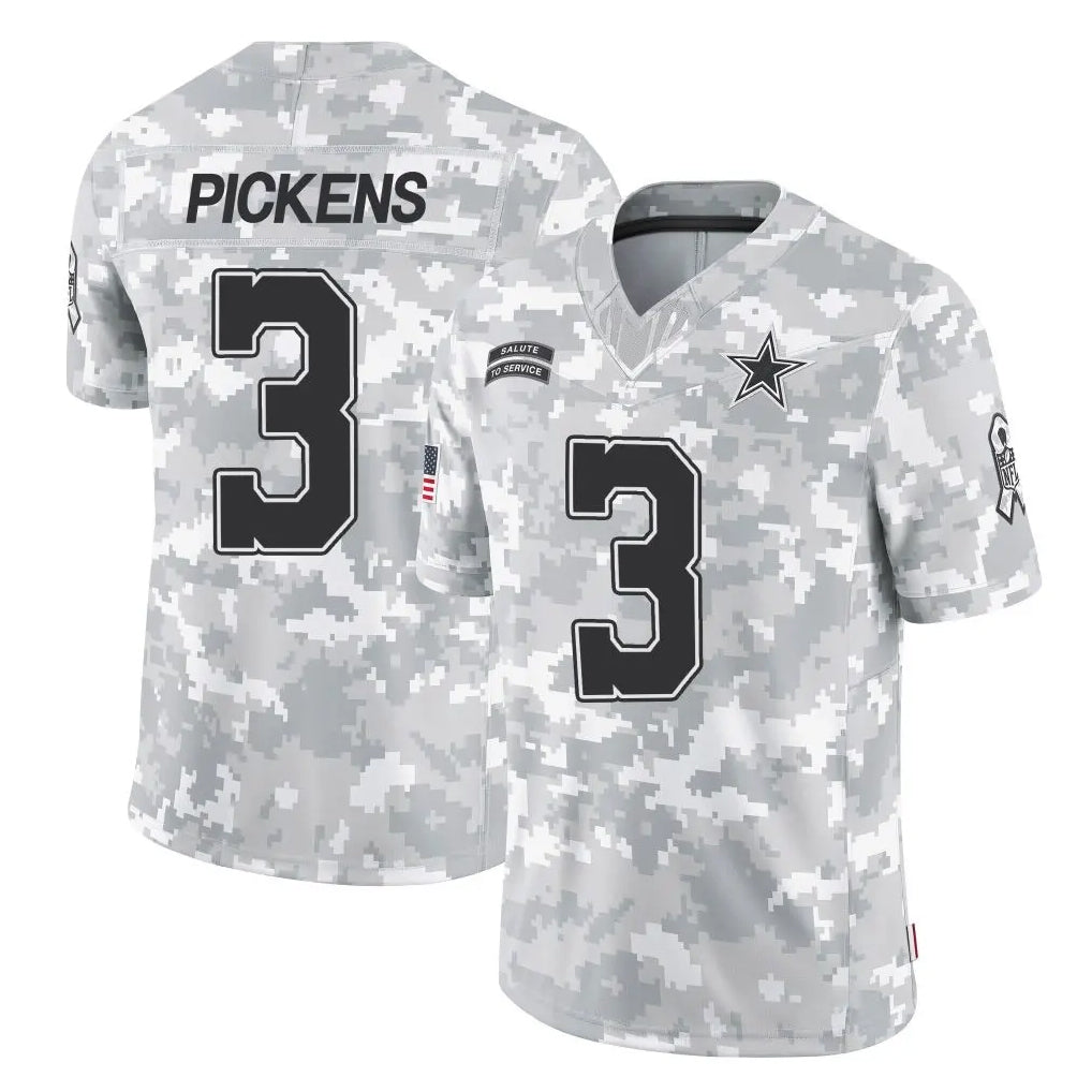 D.Cowboys #3 George Pickens Player Arctic Camo Salute to Service Limited Home Game Ldoa Stitched Jerseys