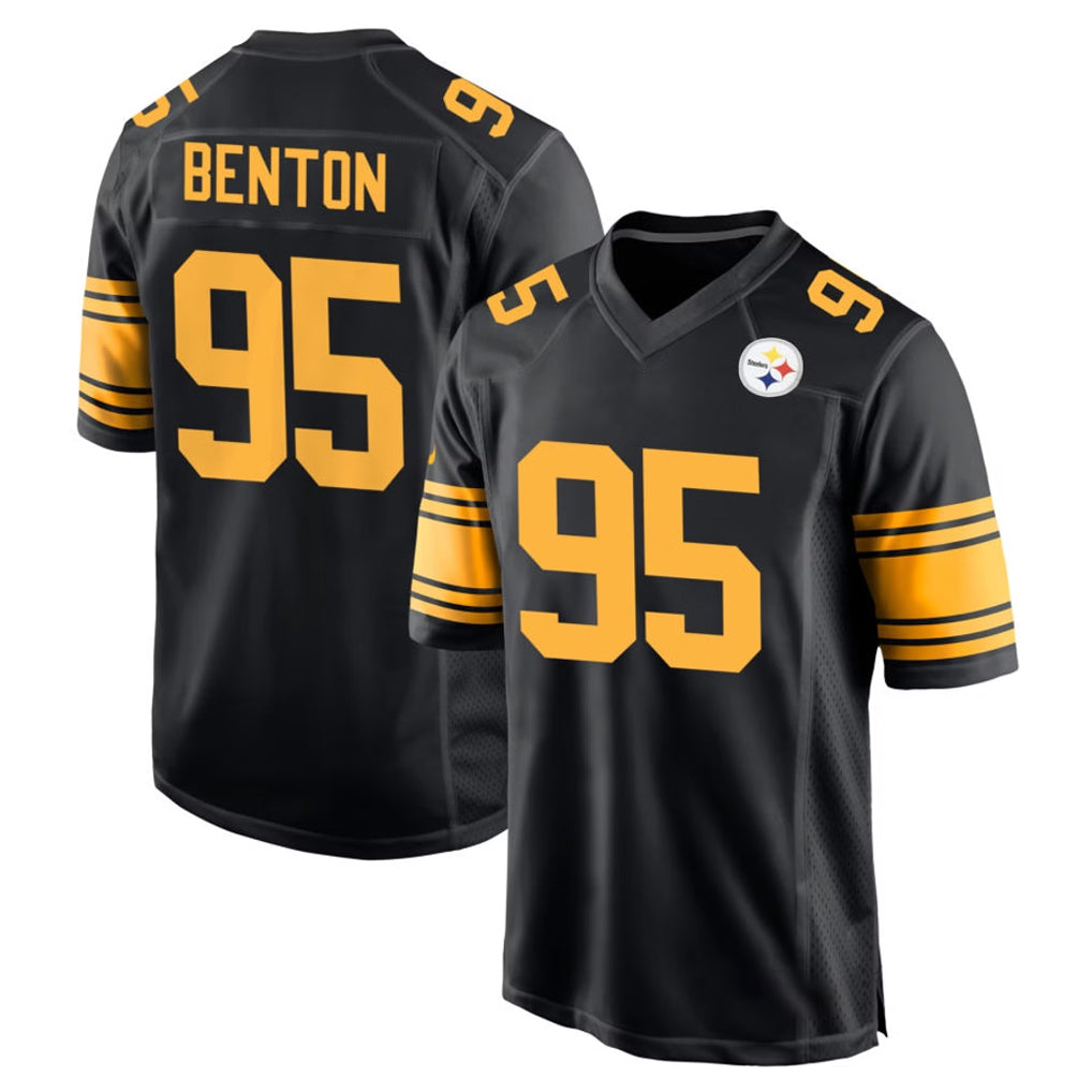 P.Steelers #95 Keeanu Benton Player Black Color Rush Home Game Ldoa Stitched Jerseys