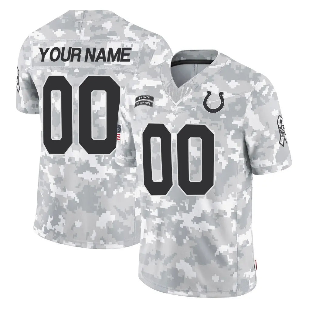 Custom IN.Colts Arctic Camo Salute To Service Limited Game Any Name & Numbers Ldoa Stitched Jerseys