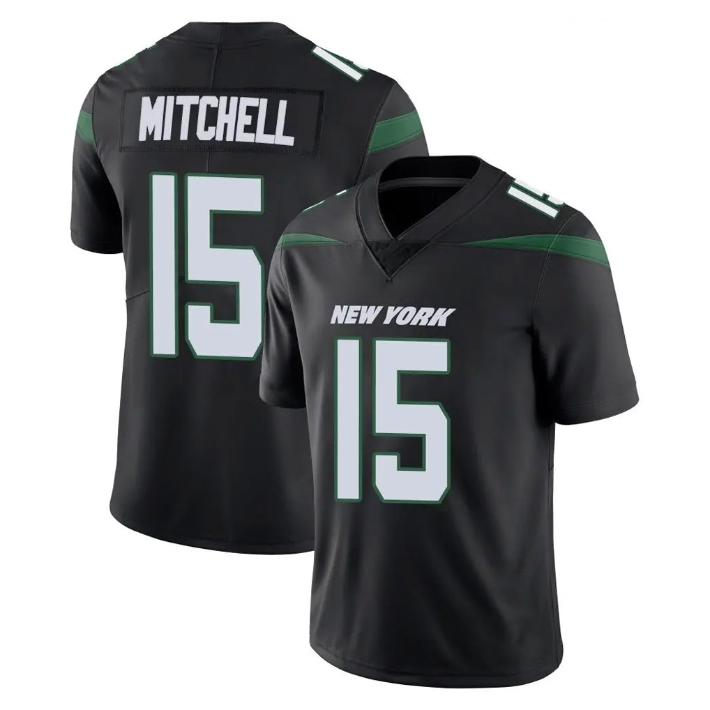 NY.Jets #15 Adonai Mitchell Player Stealth Black Limited Vapor Home Game Ldoa Stitched Jerseys