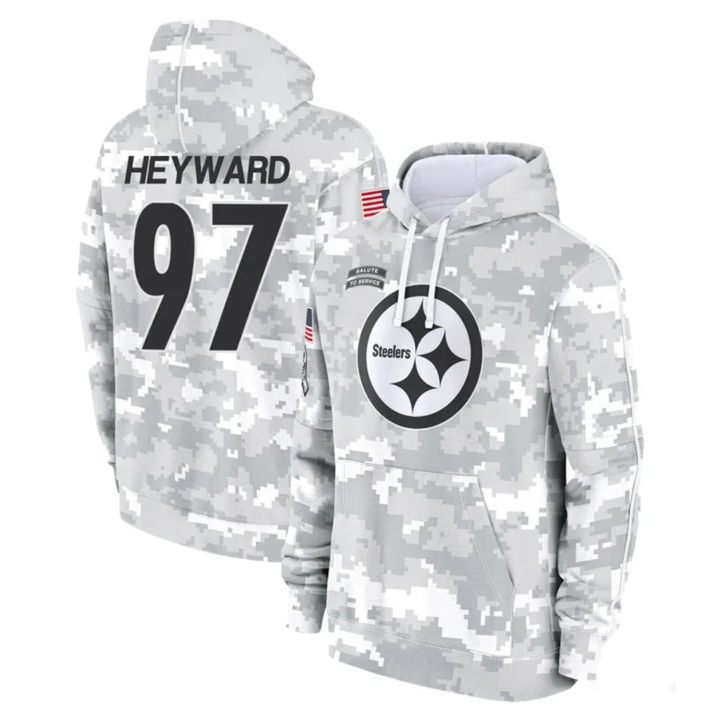 P.Steelers #97 Cameron Heyward Player Arctic Camo Limited Salute to Service Pullover Hoodies Game Ldoa Stitched Jerseys