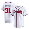 A.Braves #31 Greg Maddux Player White Limited Home Game Ldoa Stitched Jerseys
