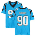 C.Panthers #90 Julius Peppers Player Blue Mitchell & Ness Legacy Replica Ldoa Stitched Jerseys