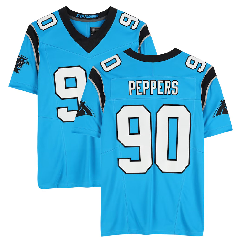 C.Panthers #90 Julius Peppers Player Blue Mitchell & Ness Legacy Replica Ldoa Stitched Jerseys