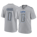 D.Lions #0 Jahmyr Gibbs Player Gray Atmosphere Fashion Home Game Ldoa Stitched Jerseys