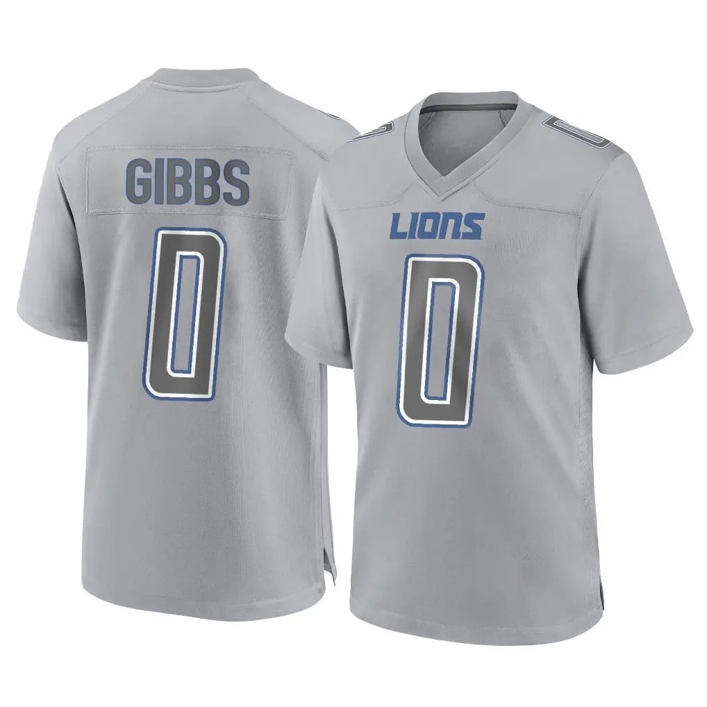 D.Lions #0 Jahmyr Gibbs Player Gray Atmosphere Fashion Home Game Ldoa Stitched Jerseys