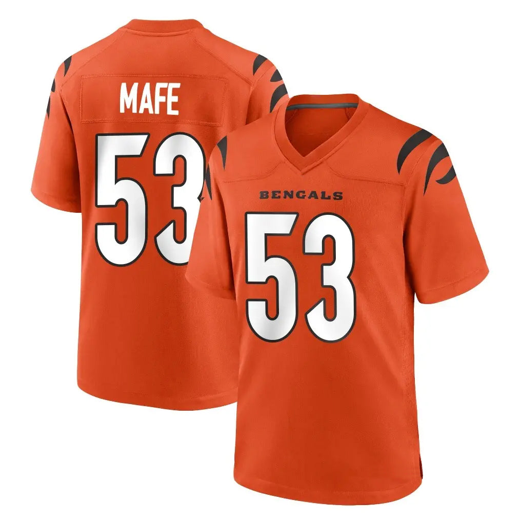 C.Bengals #53 Boye Mafe Player Orange Home Game Ldoa Stitched Jerseys