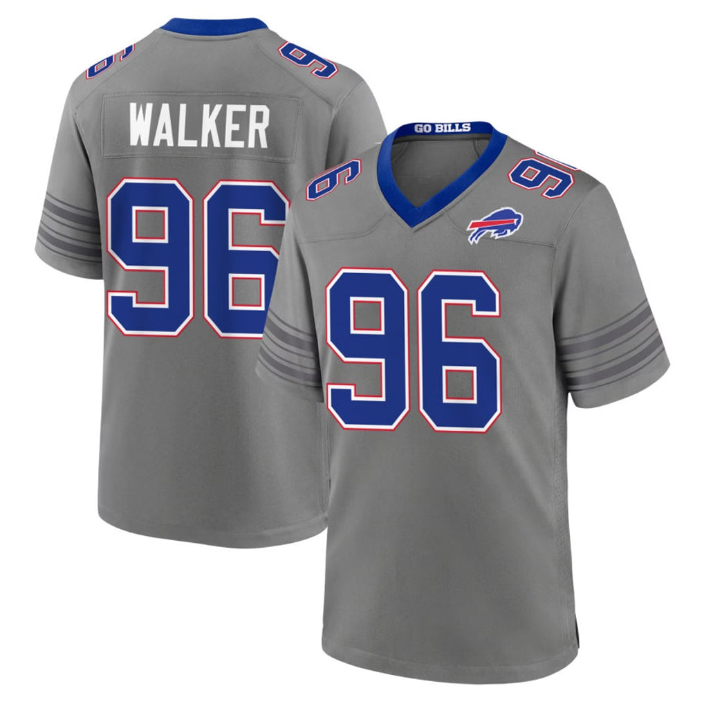 B.Bills #96 Deone Walker Player Gray Nickel City Home Game Xdoa Stitched Jerseys