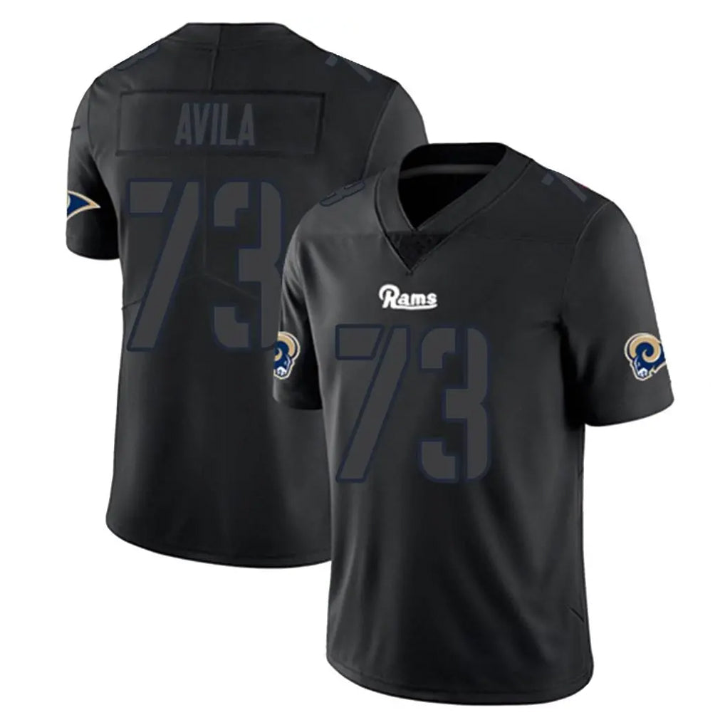 LA.Rams #73 Steve Avila Player Black Impact Limited Home Game Ldoa Stitched Jerseys