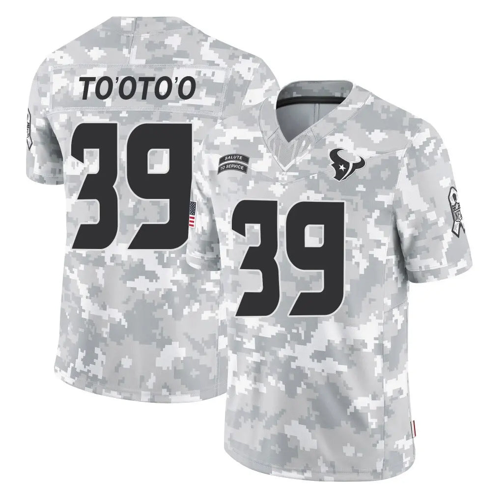 H.Texans #39 Henry To'oTo'o Player Arctic Camo Salute To Service Limited Game Ldoa Stitched Jerseys