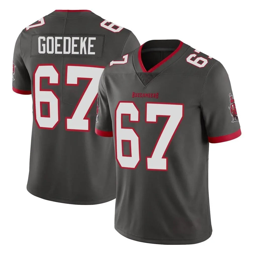 TB.Buccaneers #67 Luke Goedeke Player Pewter Limited Alternate Vapor Home Game Ldoa Stitched Jerseys