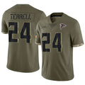 A.Falcons #24 A.J. Terrell Jr. Player Olive Salute To Service Limited Ldoa Stitched Jerseys