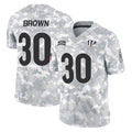 C.Bengals #30 Chase Brown Player Arctic Camo Salute to Service Limited Ldoa Stitched Jerseys