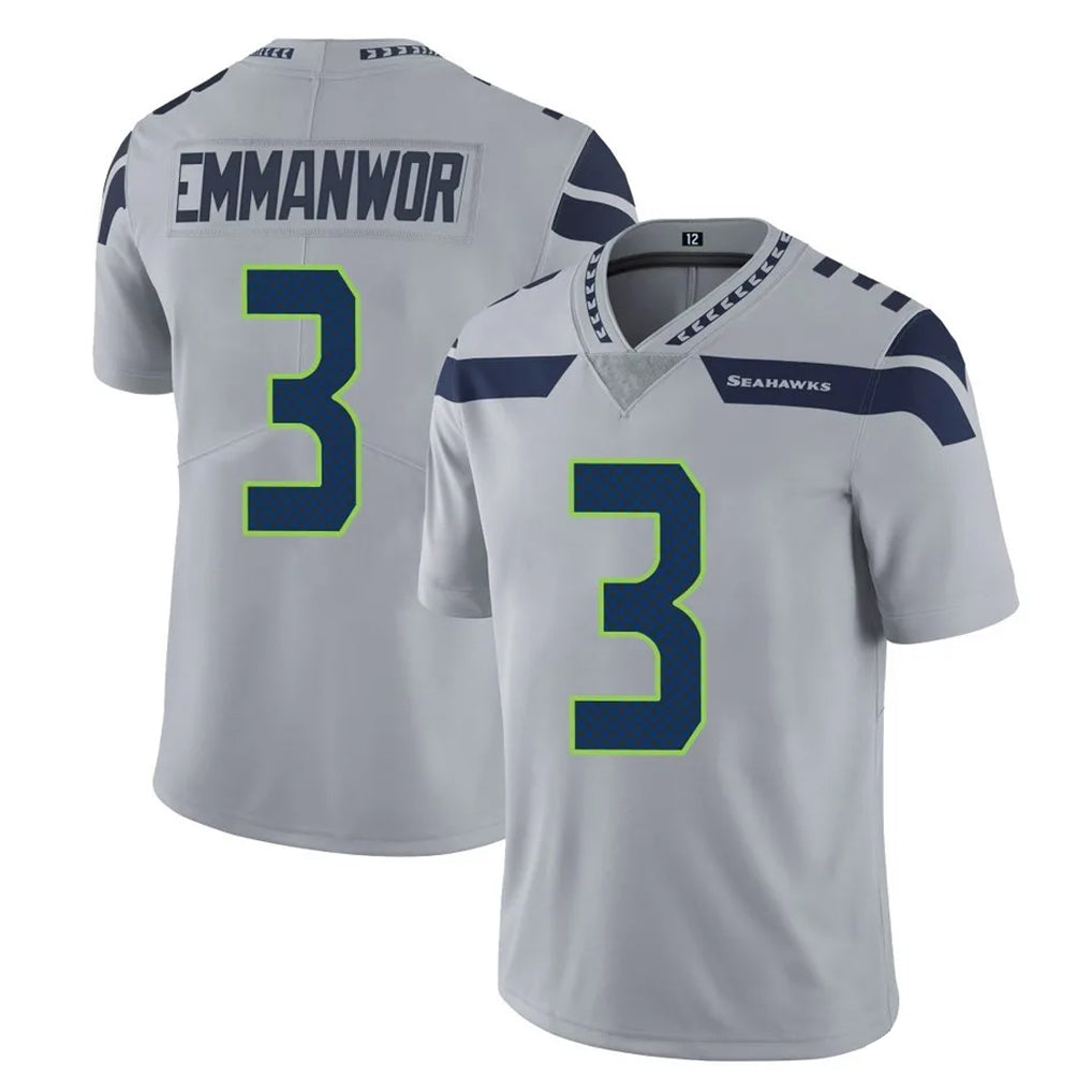 S.Seahawks #3 Nick Emmanwori Player Gray Limited Vapor Untouchable Home Game Ldoa Stitched Jerseys
