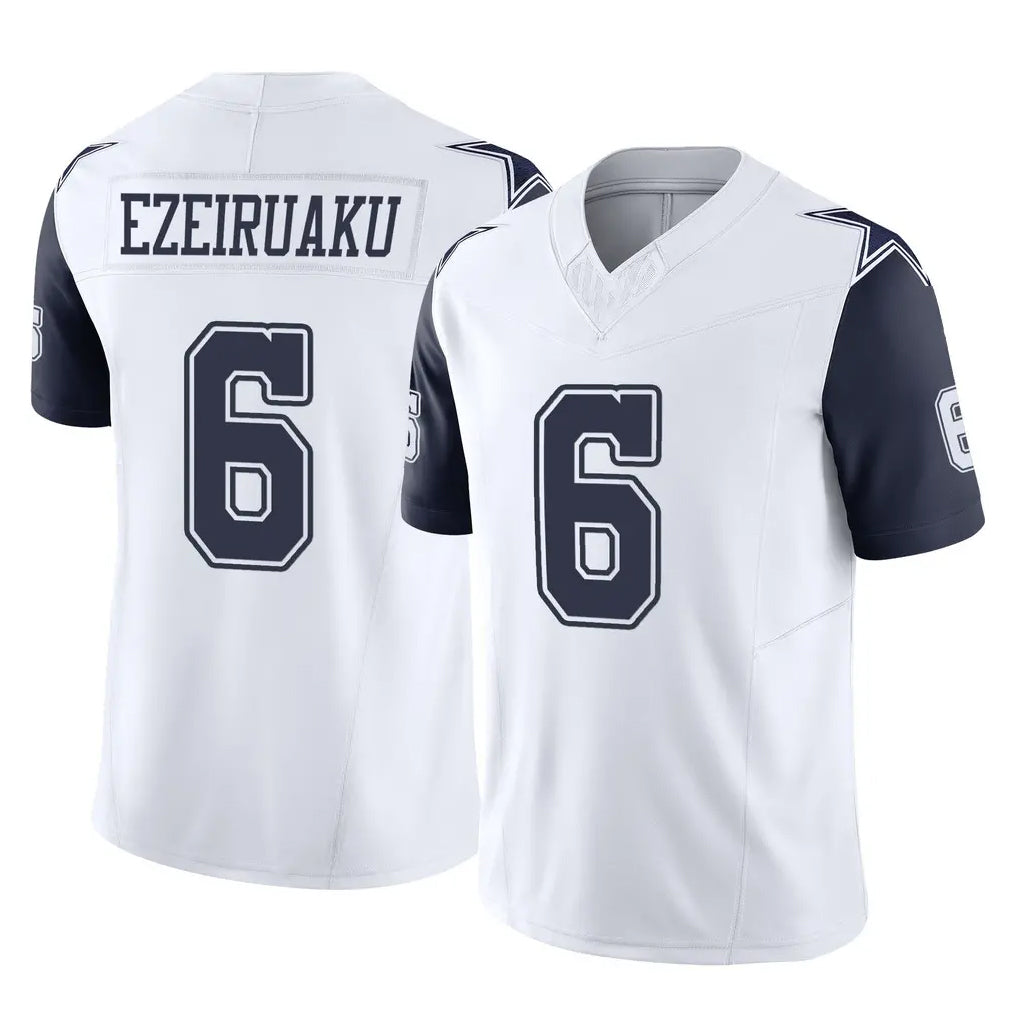 D.Cowboys #6 Donovan Ezeiruaku Player White-Navy Limited Vapor F.U.S.E. Home Game Kdoa Stitched Jerseys