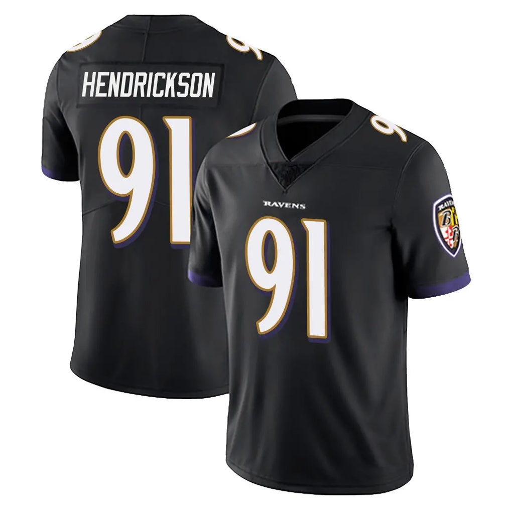 B.Ravens #91 Trey Hendrickson Player Black Vapor Untouchable Limited Home Ldoa Stitched Jerseys