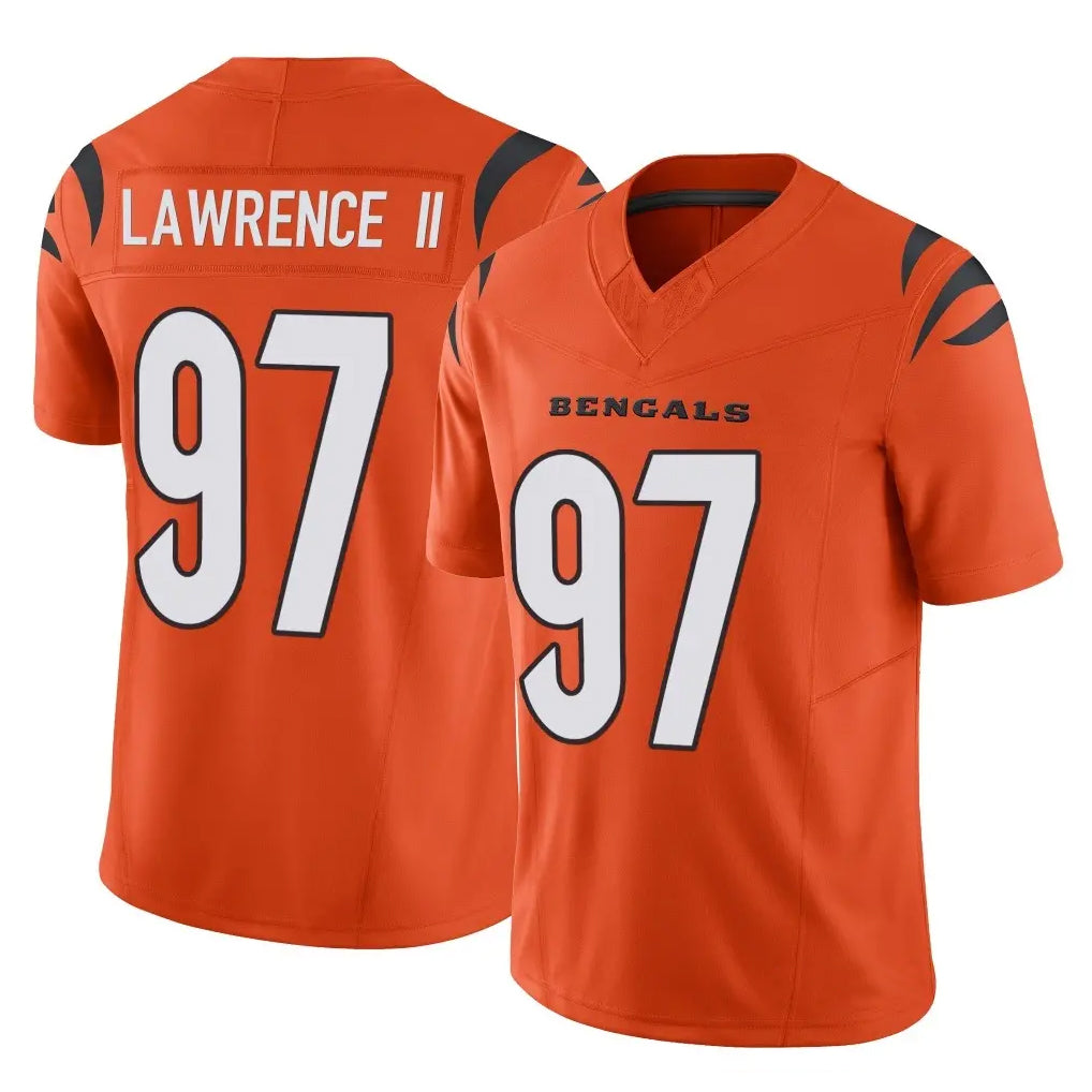 C.Bengals #97 Dexter Lawrence II Player Orange Vapor F.U.S.E. Limited Home Game Ldoa Stitched Jerseys