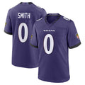 B.Ravens #0 Roquan Smith Player Purple Home Game Ldoa Stitched Jerseys