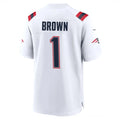 NE.Patriots #1 A.J. Brown Player White Home Game Ldoa Stitched Jerseys