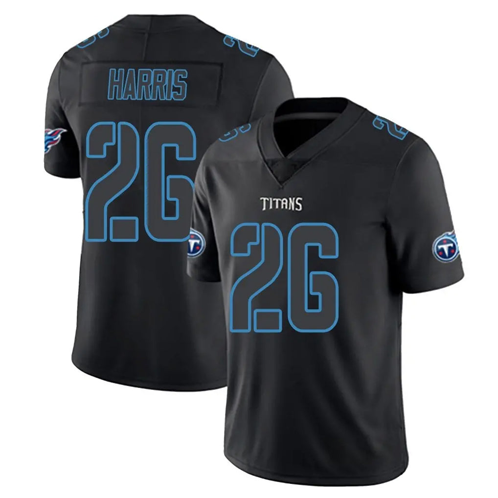 T.Titans #26 Marcus Harris Player Black Impact Limited Home Game Ldoa Stitched Jerseys