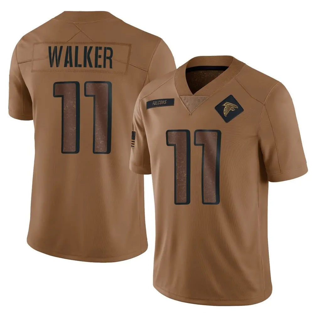 A.Falcons #11 Jalon Walker Player Brown Salute To Service Limited Ldoa Stitched Jerseys