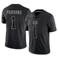GB.Packers #1 Micah Parsons Player Black Reflective Limited Home Game Ldoa Stitched Jerseys
