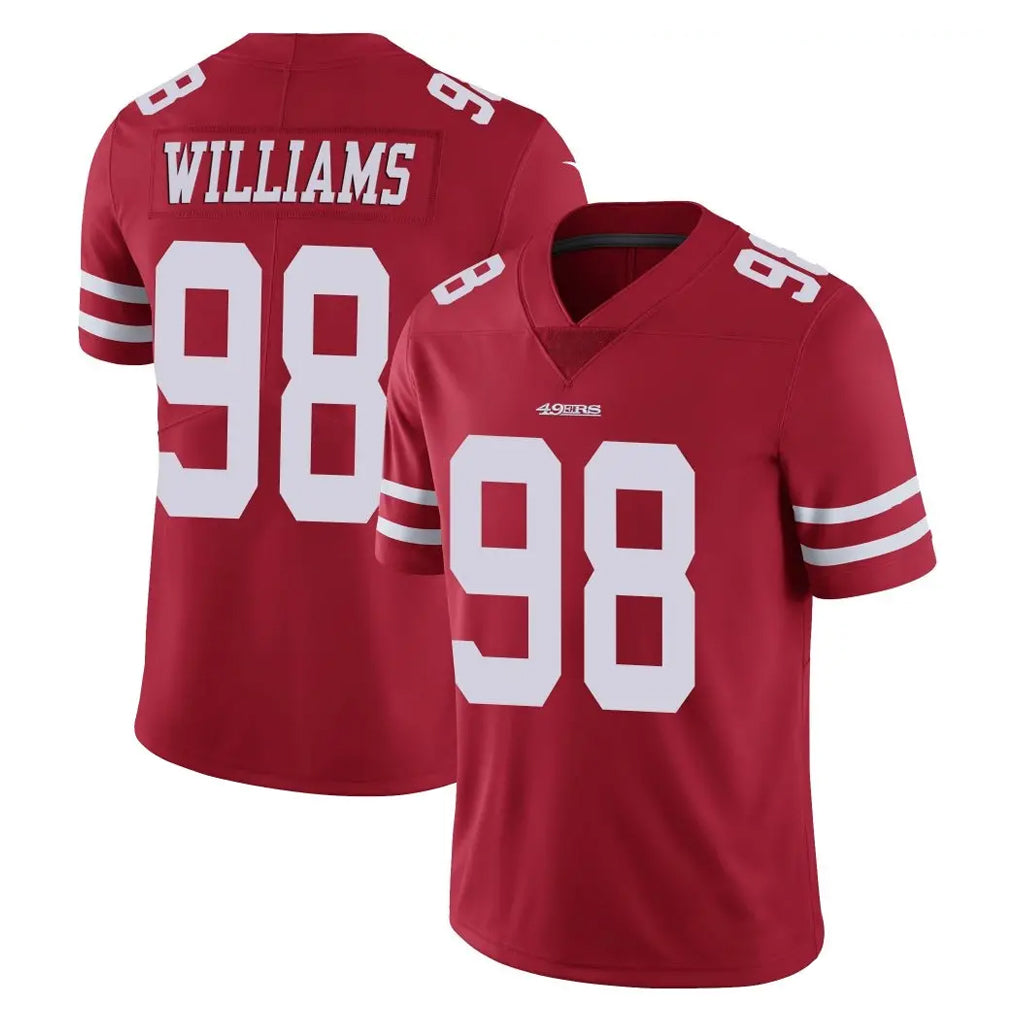 SF.49ers #98 Mykel Williams Player Red Limited Vapor Untouchable Home Game Ldoa Stitched Jerseys